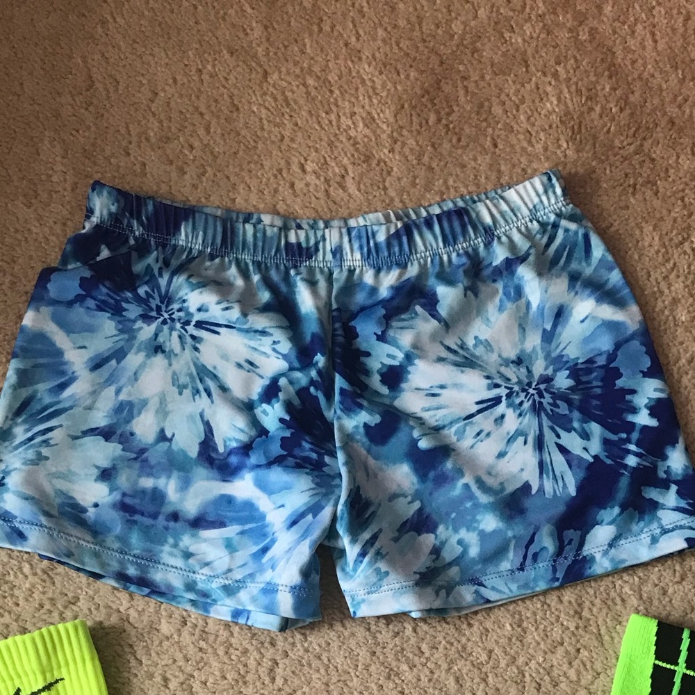 Women’s blue tye dye Compression shorts